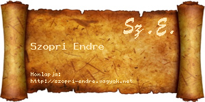 Szopri Endre névjegykártya