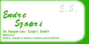 endre szopri business card